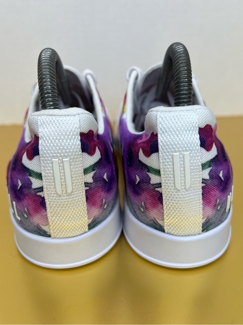 NOBULL White Floral Athletic Shoes with Purple, Pink, Yellow, Green Accents - Picture 5 of 15